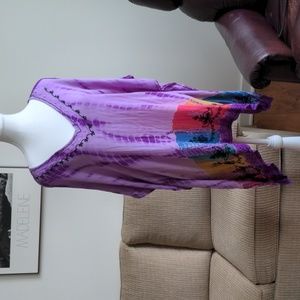 Tie dyed oversized coverup/tunic, Free size, arm holes are under the flap NWOT